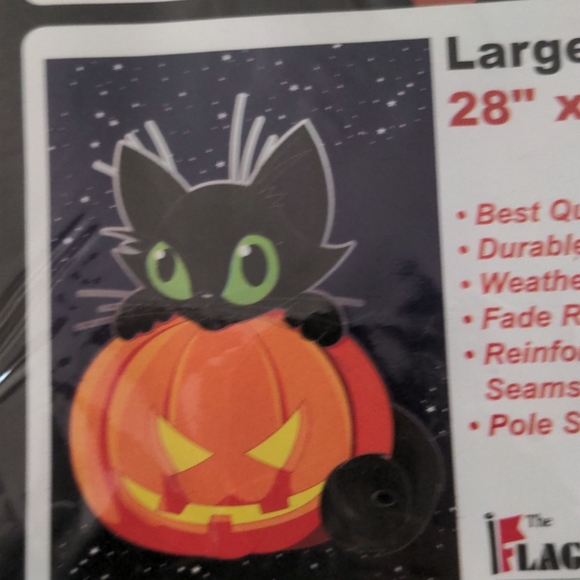 Halloween Black Cat Large Yard Flag New - Picture 2 of 6